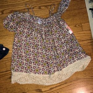 Off the shoulder floral blouse